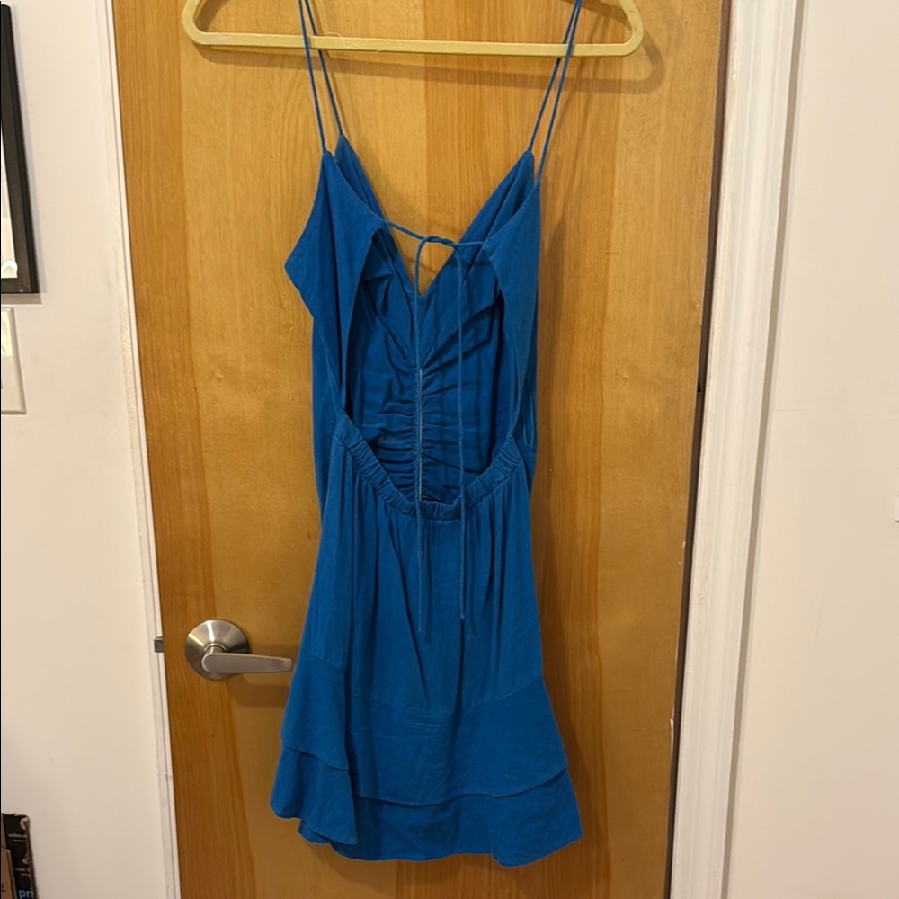 Zara Blue Ruffled Dress - Picture 3 of 3